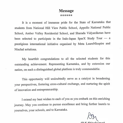 Letter from Sri D.K Shivakumar_Deputy CM-w